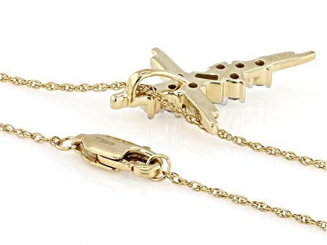 White Lab-Grown Diamond F-G SI 14k Yellow Gold Over Sterling