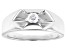 White Lab-Grown Diamond F-G VS Rhodium Over Sterling Silver Mens Solitaire Ring 0.20ctw