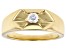 White Lab-Grown Diamond F-G VS 14k Yellow Gold Over Sterling Silver Mens Solitaire Ring 0.20ctw