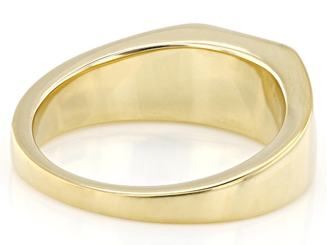 White Lab-Grown Diamond F-G VS 14k Yellow Gold Over Sterling Silver Mens Solitaire Ring 0.20ctw