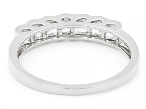 White Lab-Grown Diamond F-G SI Rhodium Over Sterling Silver Band Ring 0.45ctw
