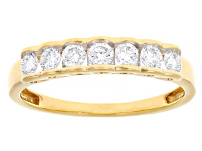 White Lab-Grown Diamond F-G SI 14k Yellow Gold Over Sterling Silver Band Ring 0.45ctw