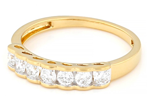 White Lab-Grown Diamond F-G SI 14k Yellow Gold Over Sterling Silver Band Ring 0.45ctw