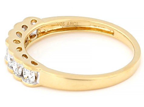 White Lab-Grown Diamond F-G SI 14k Yellow Gold Over Sterling Silver Band Ring 0.45ctw