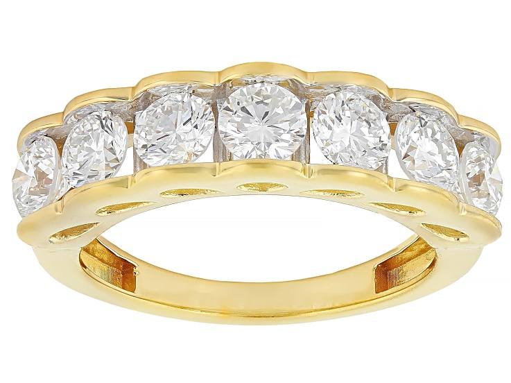 White Lab-Grown Diamond F-G SI 14k Yellow Gold Over Sterling Silver Band Ring 2.00ctw
