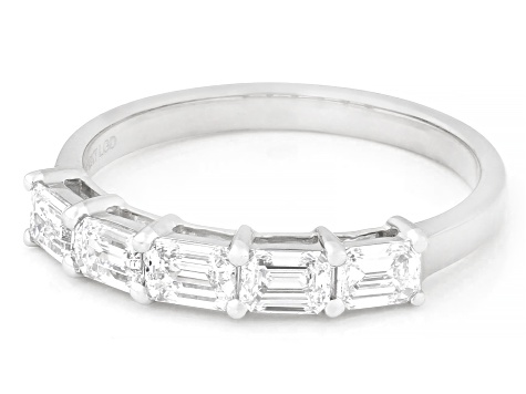 White Lab-Grown Diamond H SI1 10k White Gold Band Ring 1.00ctw