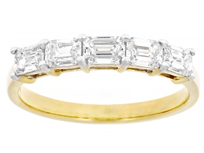 White Lab-Grown Diamond H SI1 10k Yellow Gold Band Ring 1.00ctw