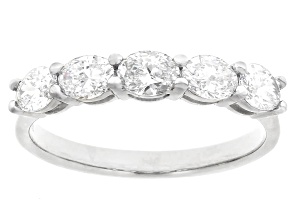 White Lab-Grown Diamond H SI1 10k White Gold Band Ring 1.00ctw