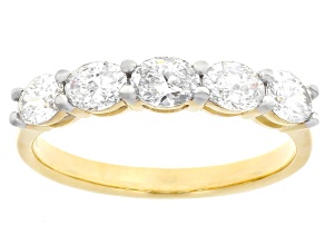 White Lab-Grown Diamond H SI1 10k Yellow Gold Band Ring 1.00ctw