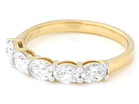 White Lab-Grown Diamond H SI1 10k Yellow Gold Band Ring 1.00ctw
