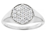 White Lab-Grown Diamond H SI1 Rhodium Over Sterling Silver