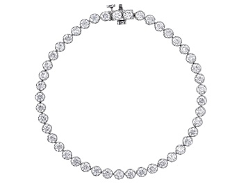 White Lab-Grown Diamond H SI 10k White Gold Tennis Bracelet 10.00ctw