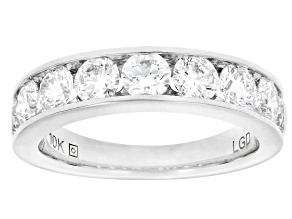 White Lab-Grown Diamond H SI1 10k White Gold Band Ring 2.00ctw