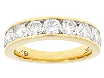 White Lab-Grown Diamond H SI1 10K Yellow Gold Band Ring 2.00ctw