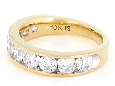White Lab-Grown Diamond H SI1 10k Yellow Gold Band Ring 2.00ctw