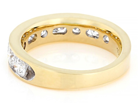 White Lab-Grown Diamond H SI1 10k Yellow Gold Band Ring 2.00ctw