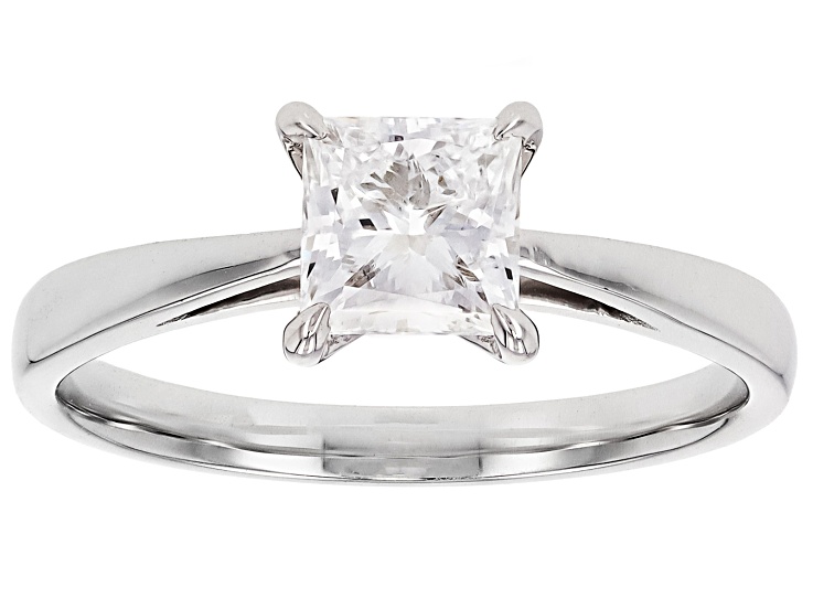 Princess Cut White Lab-Grown Diamond H SI1 10K White Gold Solitaire Ring 0.95ct