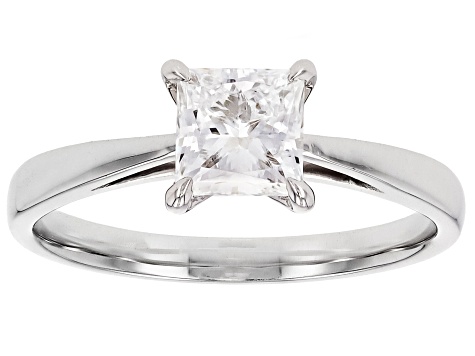 Princess Cut White Lab-Grown Diamond H SI1 10K White Gold Solitaire Ring 0.95ct