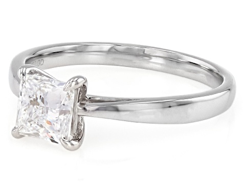 Princess Cut White Lab-Grown Diamond H SI1 10K White Gold Solitaire Ring 0.95ct