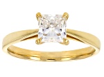 Princess Cut White Lab-Grown Diamond H SI1 10K Yellow Gold