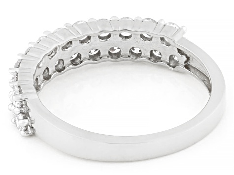 White Lab-Grown Diamond G-H SI1 Rhodium Over Sterling Silver Band Ring 1.00ctw