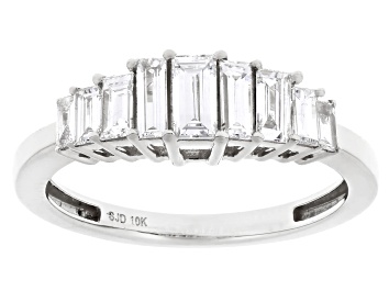 Picture of Baguette White Lab-Grown Diamond G-H SI1 10K White Gold  Band Ring 0.75ctw