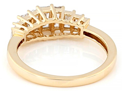 Baguette White Lab-Grown Diamond G-H SI1 10K Yellow Gold  Band Ring 0.75ctw