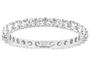 White Lab-Grown Diamond G-H SI Rhodium Over Sterling Silver Eternity Band Ring 1.00ctw