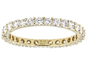 White Lab-Grown Diamond G-H SI 14K Yellow Gold Over Sterling Silver Eternity Band Ring 1.00ctw