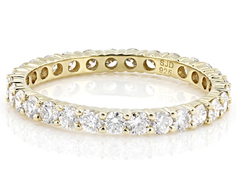 White Lab-Grown Diamond G-H SI 14K Yellow Gold Over Sterling Silver Eternity Band Ring 1.00ctw