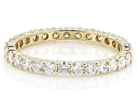 White Lab-Grown Diamond G-H SI 14K Yellow Gold Over Sterling Silver Eternity Band Ring 1.00ctw