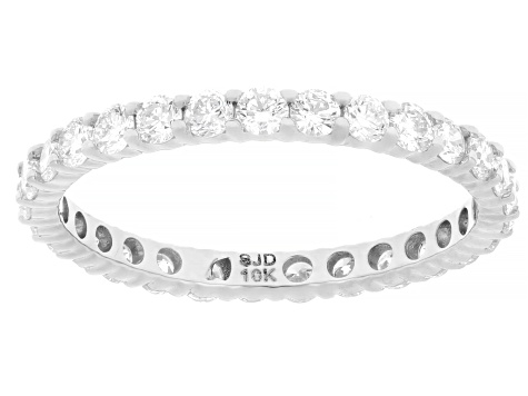 White Lab-Grown Diamond G-H SI 10K White Gold Eternity Band Ring 1.00ctw