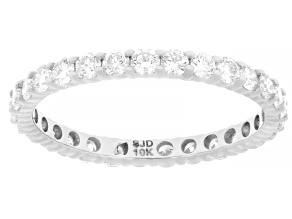 White Lab-Grown Diamond G-H SI 10K White Gold Eternity Band Ring 1.00ctw