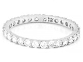White Lab-Grown Diamond G-H SI 10K White Gold Eternity Band Ring 1.00ctw
