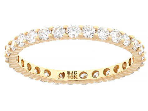 White Lab-Grown Diamond G-H SI 10K Yellow Gold Eternity Band Ring 1.00ctw