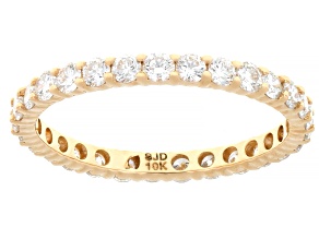 White Lab-Grown Diamond G-H SI 10K Yellow Gold Eternity Band Ring 1.00ctw