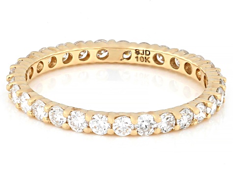 White Lab-Grown Diamond G-H SI 10K Yellow Gold Eternity Band Ring 1.00ctw