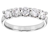 White Lab-Grown Diamond H SI Rhodium Over Sterling Silver Ring With Matching Band 1.00ctw