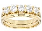 White Lab-Grown Diamond H SI 14K Yellow Gold Over Sterling Silver Ring With Matching Band 1.00ctw