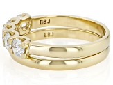 White Lab-Grown Diamond H SI 14K Yellow Gold Over Sterling Silver Ring With Matching Band 1.00ctw