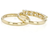 White Lab-Grown Diamond H SI 14K Yellow Gold Over Sterling Silver Ring With Matching Band 1.00ctw