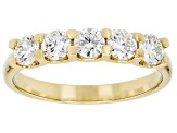 White Lab-Grown Diamond H SI 14K Yellow Gold Over Sterling Silver Ring With Matching Band 1.00ctw