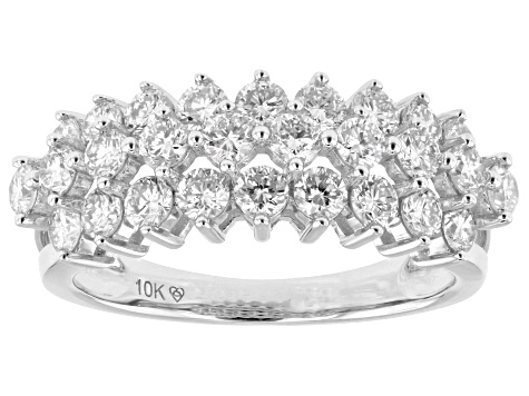 White Lab-Grown Diamond H SI 10k White Gold Band Ring 1.50ctw