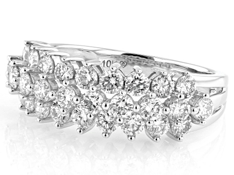White Lab-Grown Diamond H SI 10k White Gold Band Ring 1.50ctw