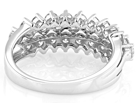 White Lab-Grown Diamond H SI 10k White Gold Band Ring 1.50ctw