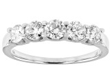 White Lab-Grown Diamond H SI 14k White Gold 5-Stone Ring 1.00ctw