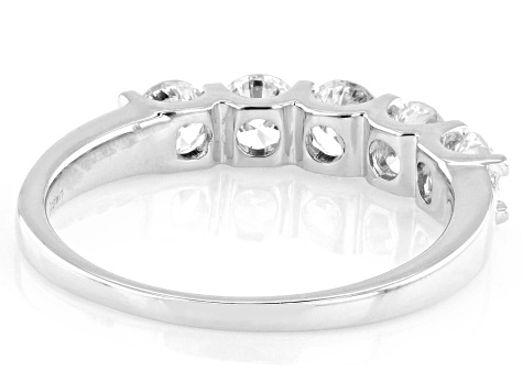 White Lab-Grown Diamond H SI 14k White Gold 5-Stone Ring 1.00ctw