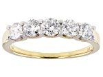 White Lab-Grown Diamond H SI14k Yellow Gold 5-Stone Ring 1.00ctw