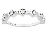 White Lab-Grown Diamond G-H VS Rhodium Over Sterling Silver Ring 0.40ctw