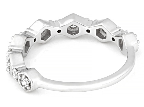 White Lab-Grown Diamond G-H VS Rhodium Over Sterling Silver Ring 0.40ctw